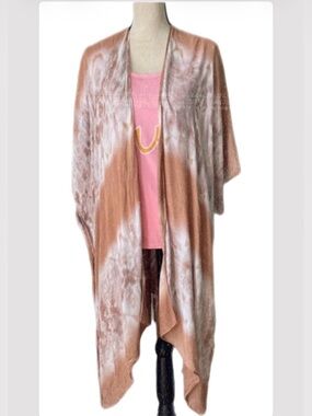 Womens open front prints poncho cover up top, size S/M